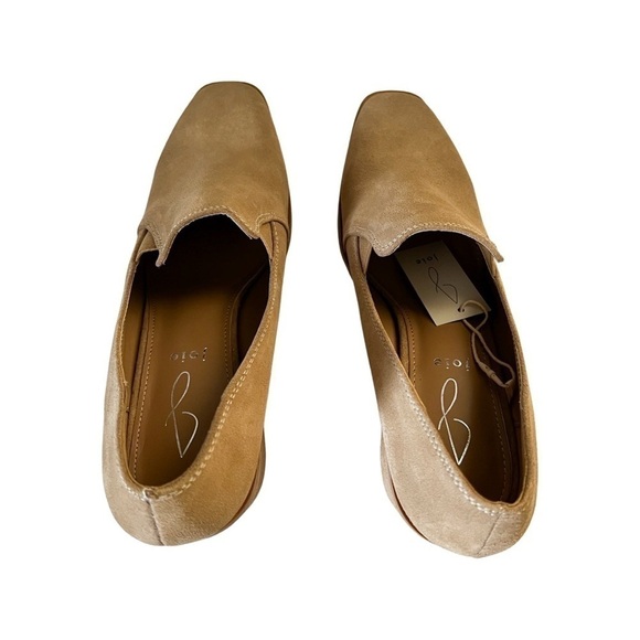 NEW JOIE Square Toe Pumps Loafer Suede Tan sZ 8.5 - Picture 4 of 5